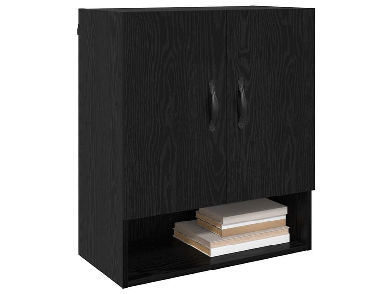 Armoire murale salon, meuble de rangement 60x31x70 cm bois d'ingénierie chêne noir shl7757 - Conforama C