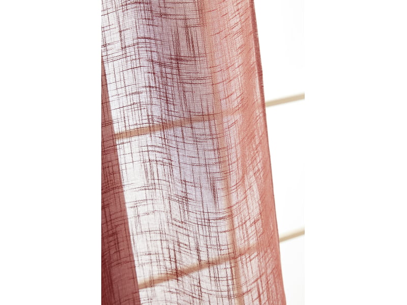  Rideau ajustable + 8 anneaux pince 140 x 270 cm polyester effet lin nia terracotta 15663 - Conforama D