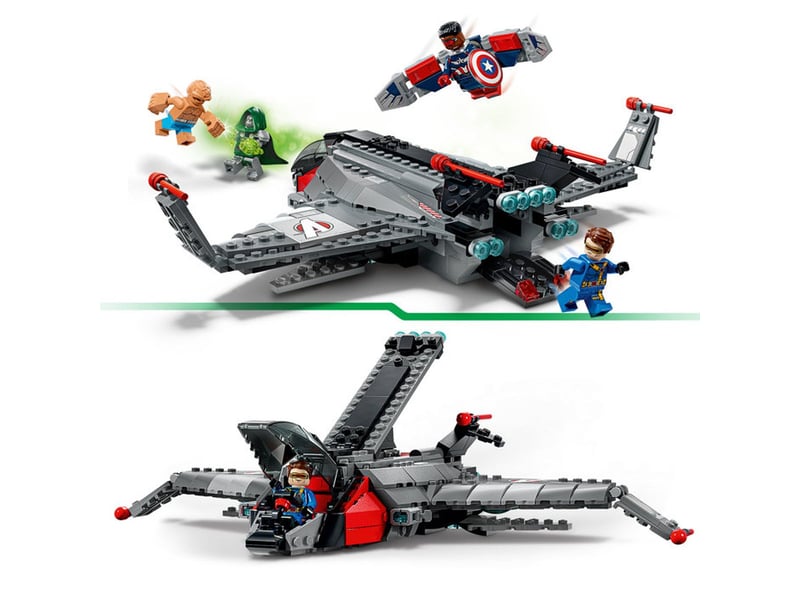  Lego marvel 76347 avengers doomsday quinjet avion avec 4 minifigures 433 pieces 76347 - Conforama C