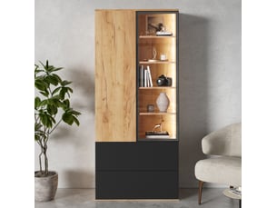 Vitrine coloris bicolore 6 étagère(s) <strong>MIVRAY </strong> <strong></strong> - 70 cmx160 cm