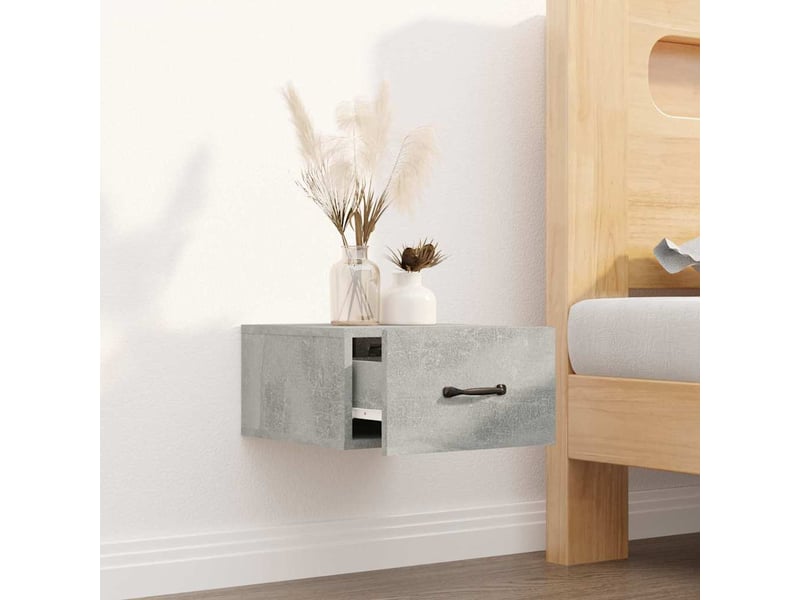  Table de chevet - cabinet de chevet - table de nuit murale gris béton 35x35x20 cm  - Conforama B