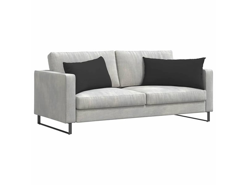 Lot de 2 coussins de canapé, coussins décoratifs tissu noir 80 x 40 cm cf58925 - Conforama C