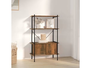 Étagère à 4 niveaux armoire 80x40x130cm acier bois d'ingénierie shl1495