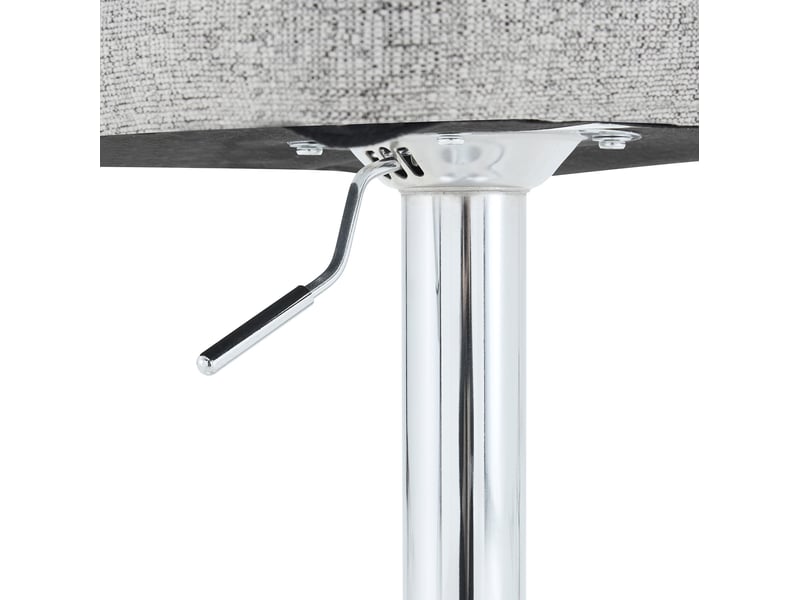 Tabourets de bar réglables en hauteur lot de 2, pivotants à 360°, accoudoirs, structure en métal, couleur gris clair - Conforama E