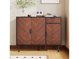 Buffet 3 porte(s)  1 tiroir(s) <strong></strong> <strong></strong> - 90 cm coloris multicolore 