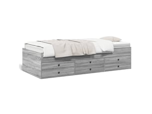 Lit simple 90x190 cm    coloris gris