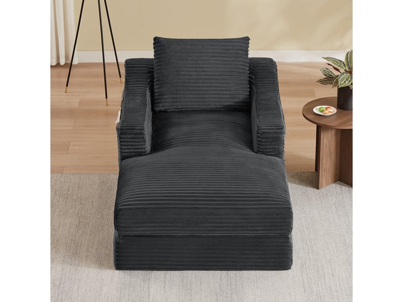  Fauteuil lounge minimaliste en velours côtelé, assise spacieuse, double couche, convertible en lit  - Conforama B