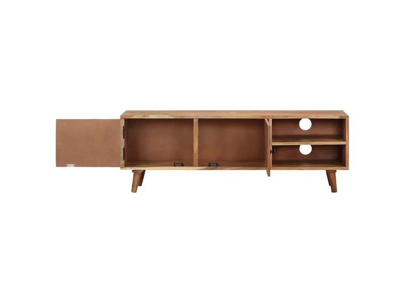  Meuble tv - banc tv - meuble de rangement 115x30x39 cm bois d'acacia massif  - Conforama E