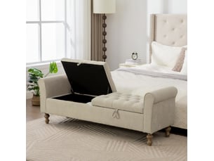 Banc coffre 156x41x51 cm, 2 couvercles, rangement, design moderne, structure robuste, tissu bouclette, couleur kaki