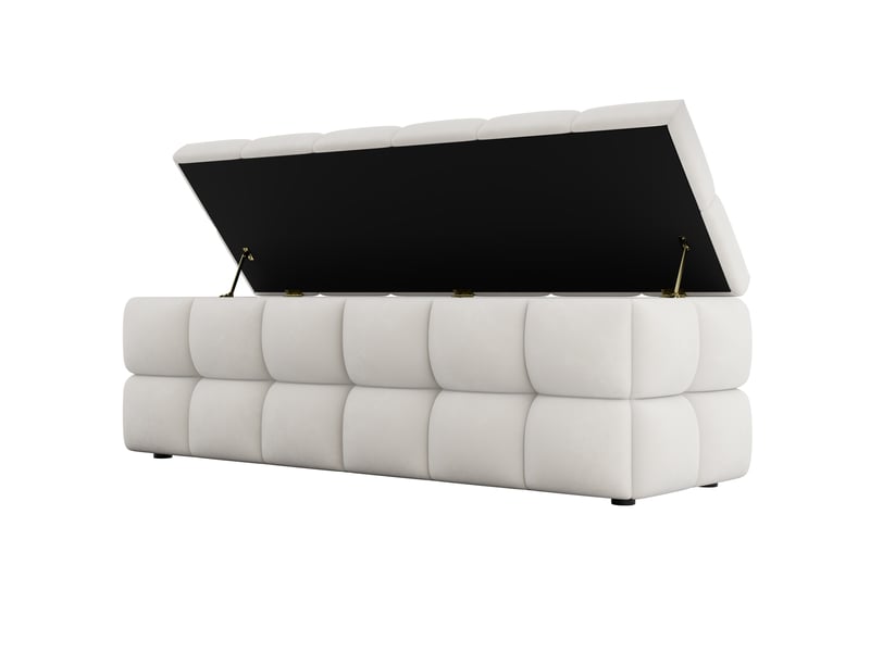  Banc coffre 120x40x40 cm beige clair rembourré avec grand espace de rangement  - Conforama D