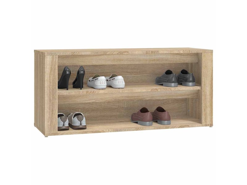  Meuble à chaussures, étagère à chaussures chêne sonoma 100x35x45cm bois d'ingénierie  - Conforama D