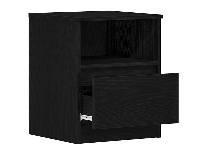  Table de chevet avec tiroir 2 pièces chêne noir 40 x 40 x 50 cm  - Conforama E