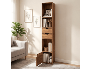 Bibliotheque coloris marron 3 étagère(s) WISHDOR - 24 cm x 157.5 cm