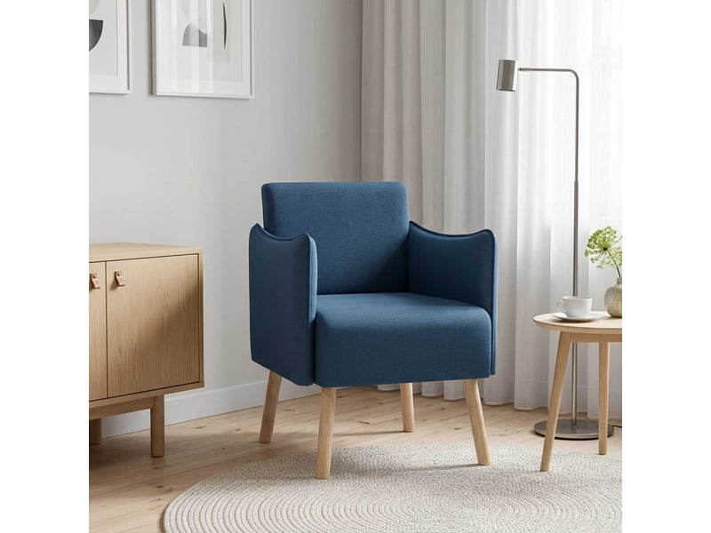 Vidaxl chaise d'appoint bleu tissu - Conforama B