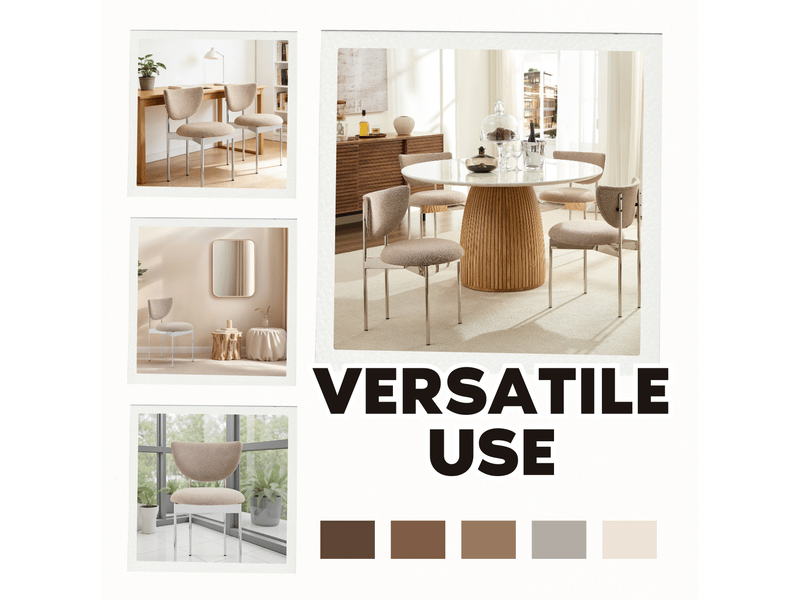  Lot de 2 chaises de salle à manger 45x75 cm style scandinave tissu kaki clair  - Conforama D