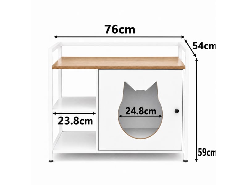  Table basse avec 2 étagères 76x54x59 cm blanc et chêne clair  - Conforama C