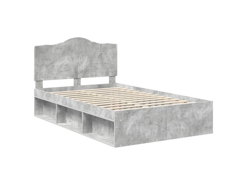  Lit double- lit adulte -  cadre de lit avec tête de lit béton 120 x 190 cm pin massif  - Conforama C