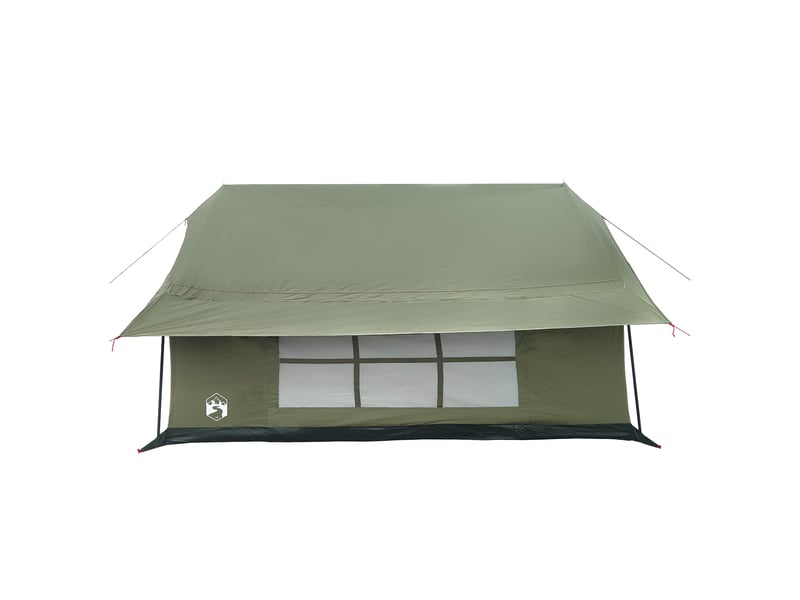 Tente de camping, tente cabane vert armée 340x246x210 cm polycoton - Conforama E