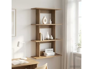 Étagère flottante, étagère suspendue montage mural chêne artisanal 56 x 20 x 90 cm cf42475