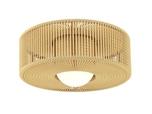 Plafonnier bohème rond ø30 x 16 cm – multicolore – abat-jour en corde de chanvre avec led g9 3000k