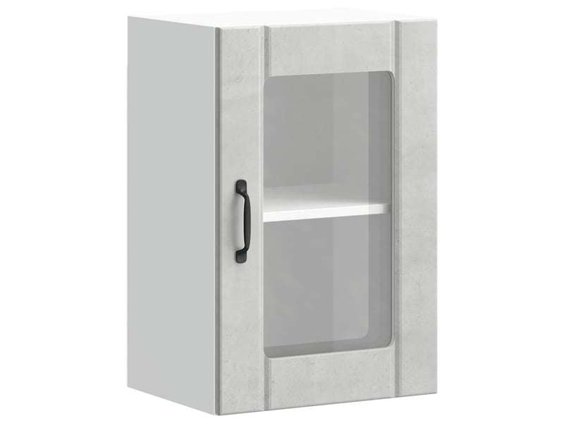  Armoire murale de cuisine avec porte en verre lucca gris béton shl9764  - Conforama A
