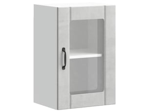 Armoire murale de cuisine avec porte en verre lucca gris béton shl9764