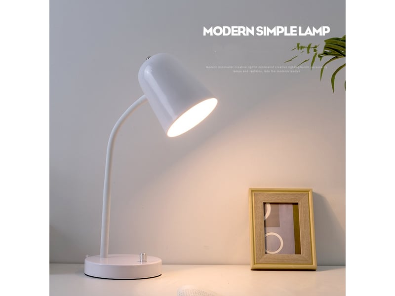  Lampe de bureau orientable pour bureau à domicile avec interrupteur à câble lecture blanc  - Conforama C