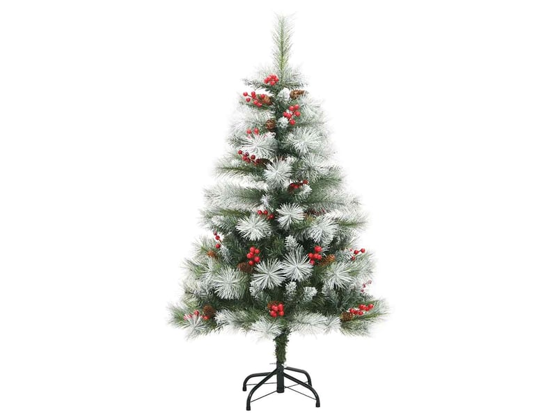  Sapin de noël - arbre de noël artificiel vert et blanc 120 cm  - Conforama E