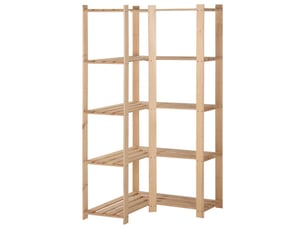 Étagère d'angle, armoire de rangement 5 niveaux 82,5x82,5x170 cm pin cf41374