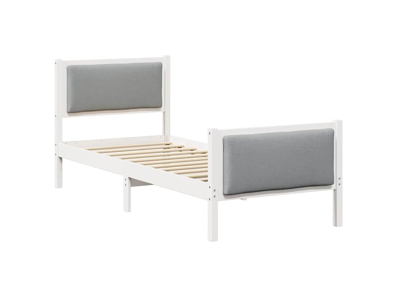  Lit simple- lit adulte -  cadre de lit avec tête de lit gris clair 80 x 200 cm tissu  - Conforama A