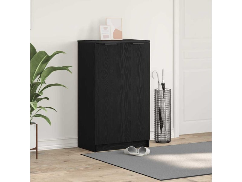  Armoire à chaussures, meuble à chaussuresavec étagère chêne noir 59x35x100 cm  - Conforama B