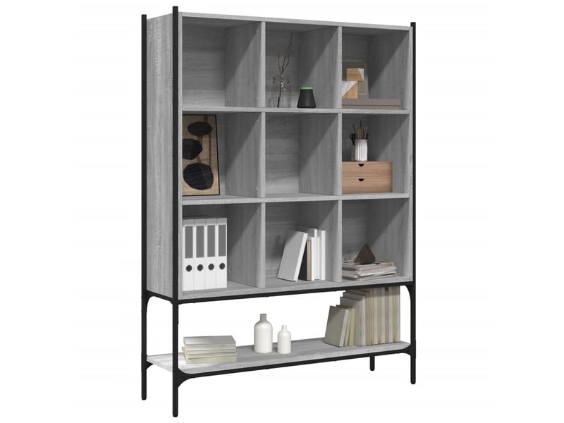  Bibliothèque, meuble de rangement salon sonoma gris 102x30x141,5 cm bois d'ingénierie  - Conforama D
