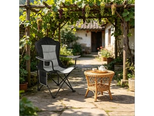 Fauteuil de camping pliant,84x62x110 cm,avec porte-gobelet,oxford,noir et gris