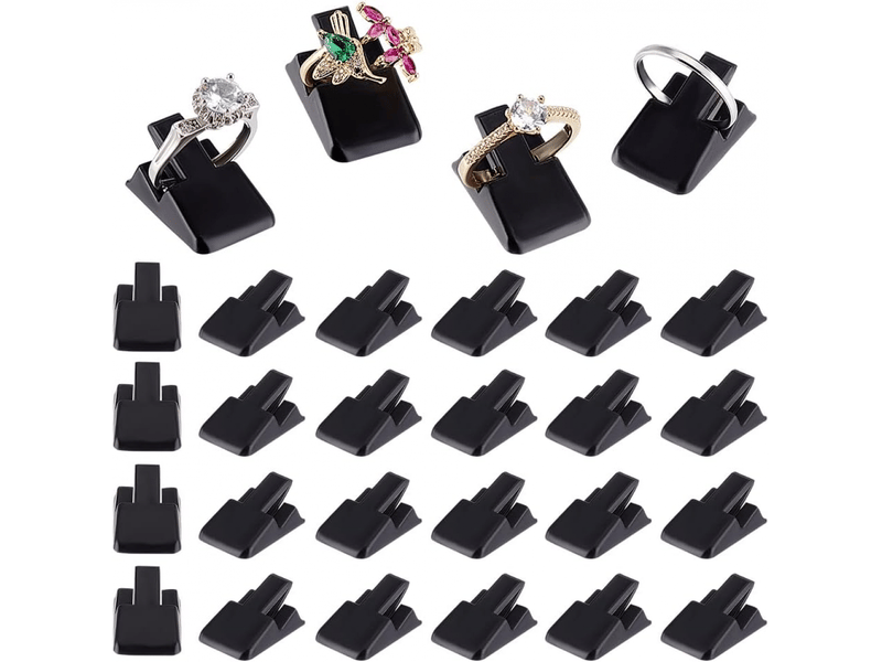 36pcs support de bague en plastique noir petits clips de bague affichage pour bagues de fiançailles mariage bijouterie vendeurs chambre - Conforama A