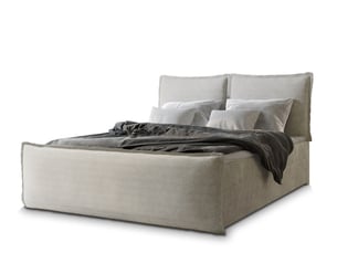 Lit avec rangement 180x200 cm <strong>MASSENO</strong> <strong></strong> coloris beige
