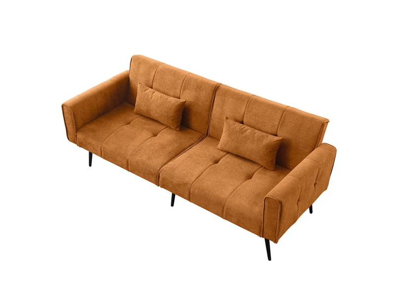  Canapé 3 places en velours côtelé jaune 175 x 71 x 71 cm W3607S00002 - Conforama B