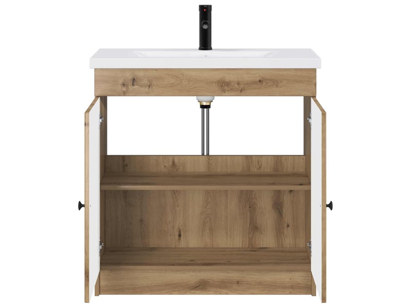  Ensemble de mobilier de salle de bain chêne artisanal shl3534  - Conforama C