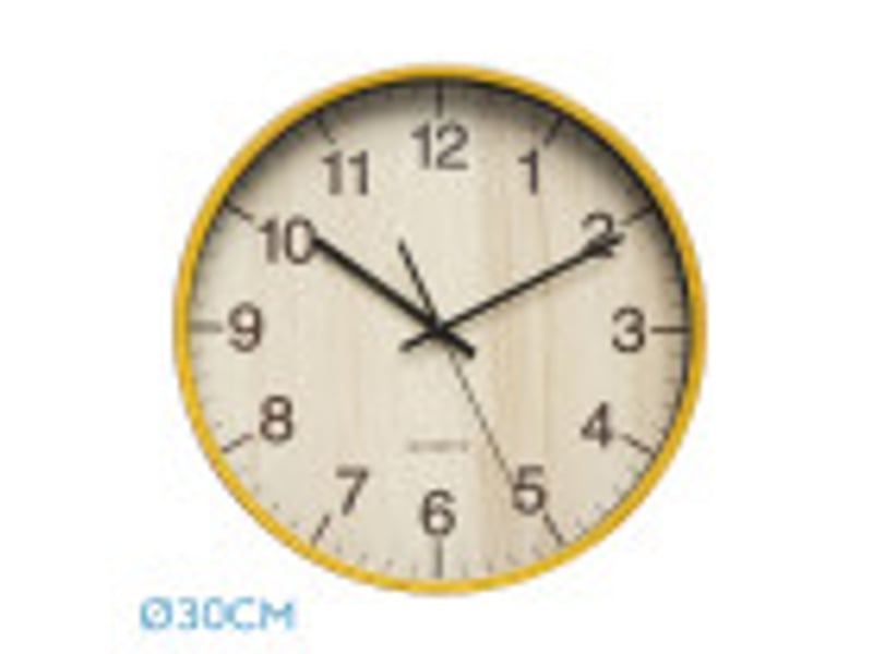  Horloge murale fabrilamp soyala ø 30 cm hêtre mouvement continu 192910085 - Conforama B