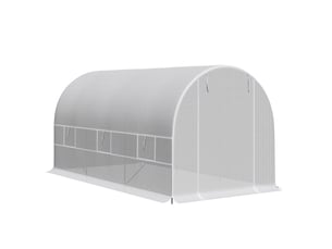 Serre tunnel de 4 x 2 x 2 m avec structure en acier et bâche en polyéthylène blanc