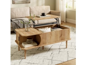 Table basse rectangulaire coloris naturel <strong>WISHDOR</strong> <strong></strong> - 48 cmx100 cm
