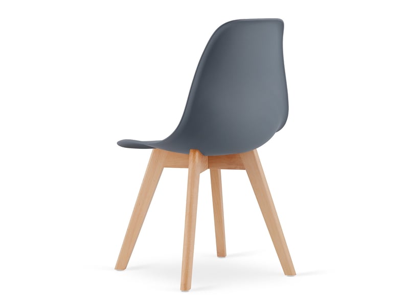  Chaise kito en polypropylène anthracite et bois de hêtre  - Conforama C