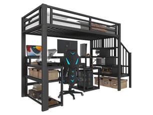 Lit mezzanine 90x200 cm MODENUIT    coloris noir