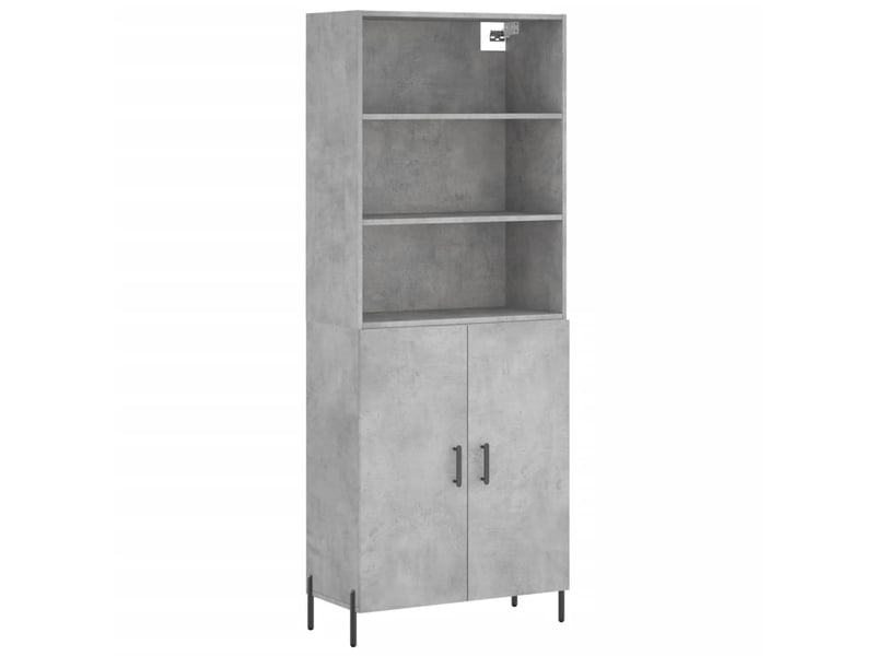  Buffet haut - bahut - meuble de rangement gris béton 69,5x34x180 cm bois d'ingénierie  - Conforama A