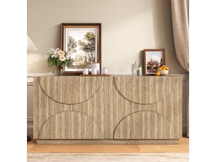 Buffet 4 porte(s)  0 tiroir(s) <strong></strong> <strong>Fay Lum</strong> - 160 cm coloris naturel 