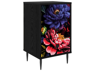 Table de chevet - cabinet de chevet - table de nuit kiel chêne noir 36 x 33 x 61 cm