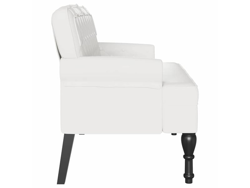  Banc chesterfield, canapé 2 places blanc 119,5x64,5x75 cm cuir synthétique  - Conforama E