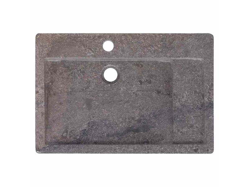  Lavabo de salle de bain, vasque à poser gris 58x39x10 cm marbre cf65675  - Conforama E