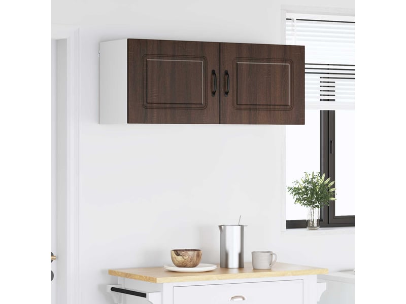 Meuble mural de cuisine | armoire de cuisine 2 pcs chêne brun shl9671 - Conforama D