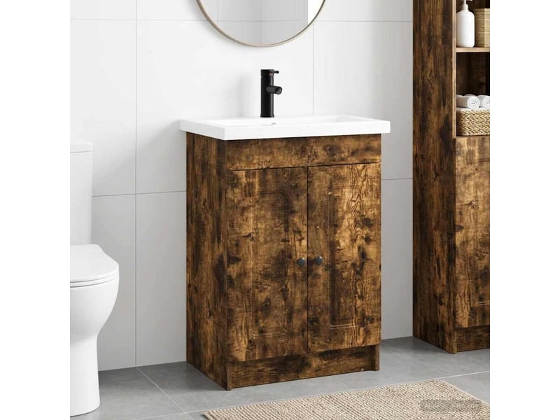  Ensemble de mobilier de salle de bain chêne fumé shl4963  - Conforama B