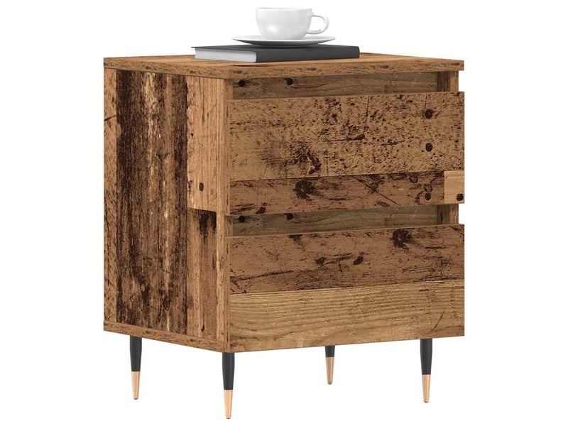 Table de chevet - cabinet de chevet - table de nuit 2 pc bois ancien 40 x 35 x 50 cm - Conforama B